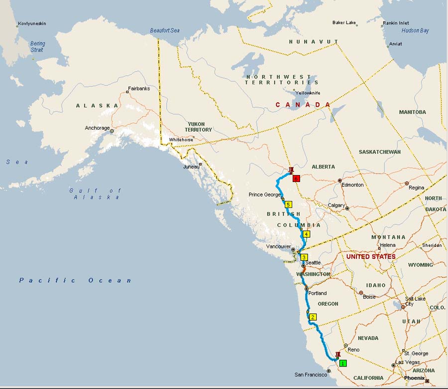 first week travel map