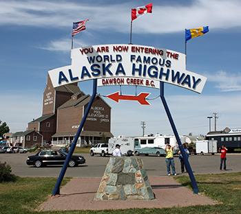 Sign Beginning of the World Famous Alaska Highway