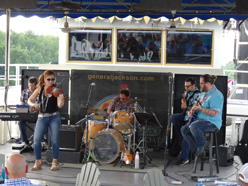 The band welcoming us onboard