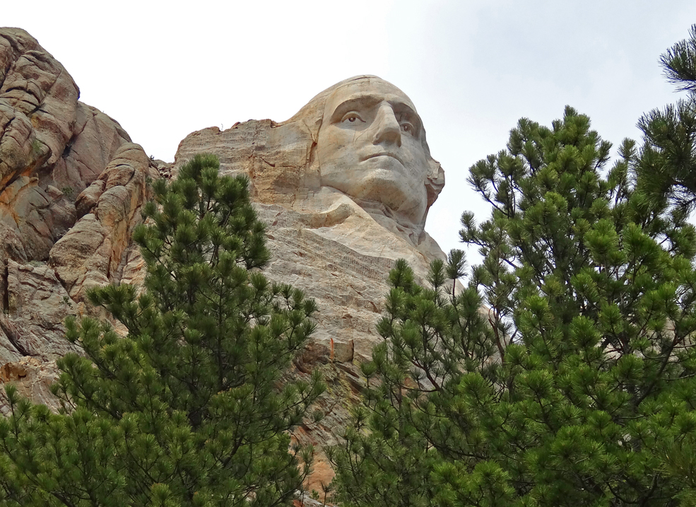 Looking up the nose of Washington from the Presidential Trail