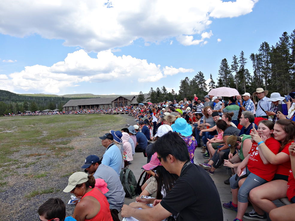 All our friends came to watch Old Faithful.
