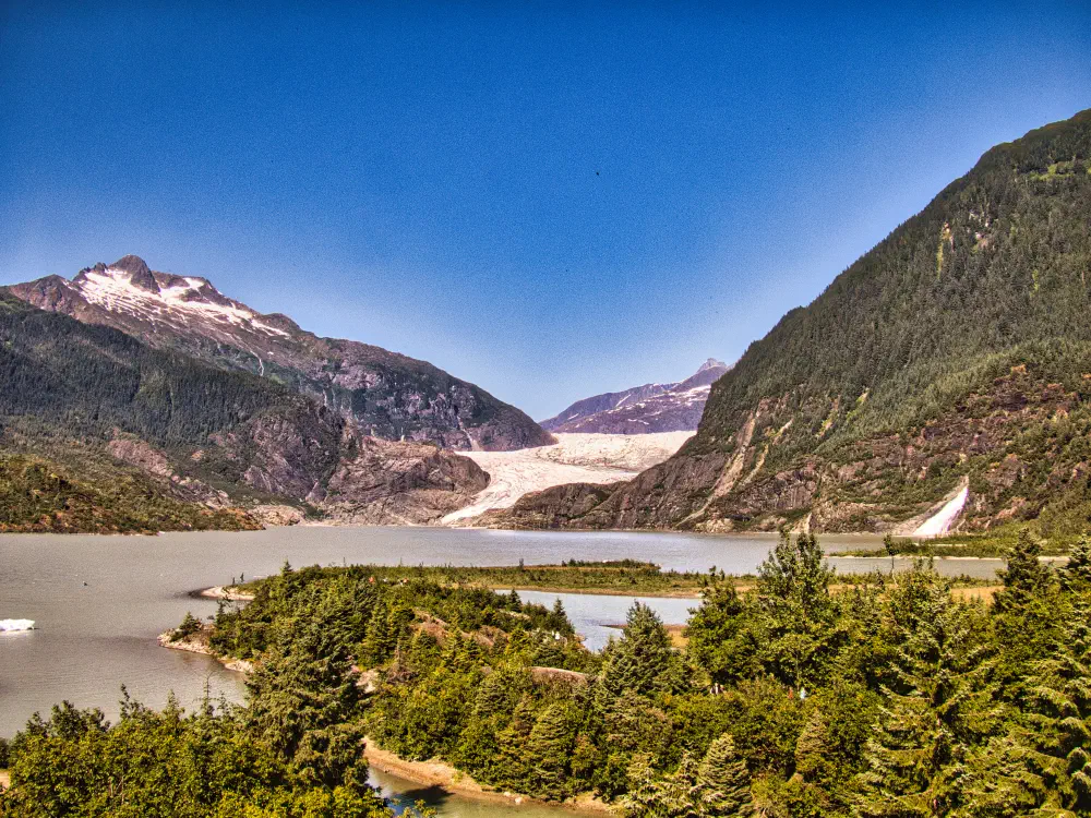 The Mendenhall Glacier retreating