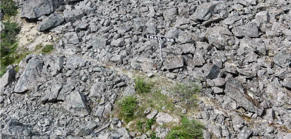 The very slim White Pass Trail the prospectors used in 1897-98